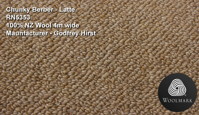 chunky large loop wool berber 4m wide carpet