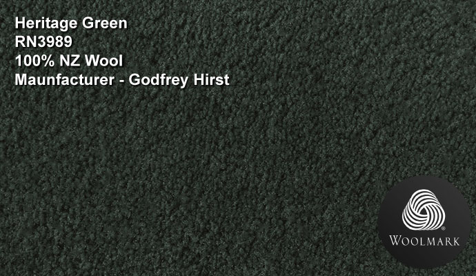 heritage dark green wool carpet