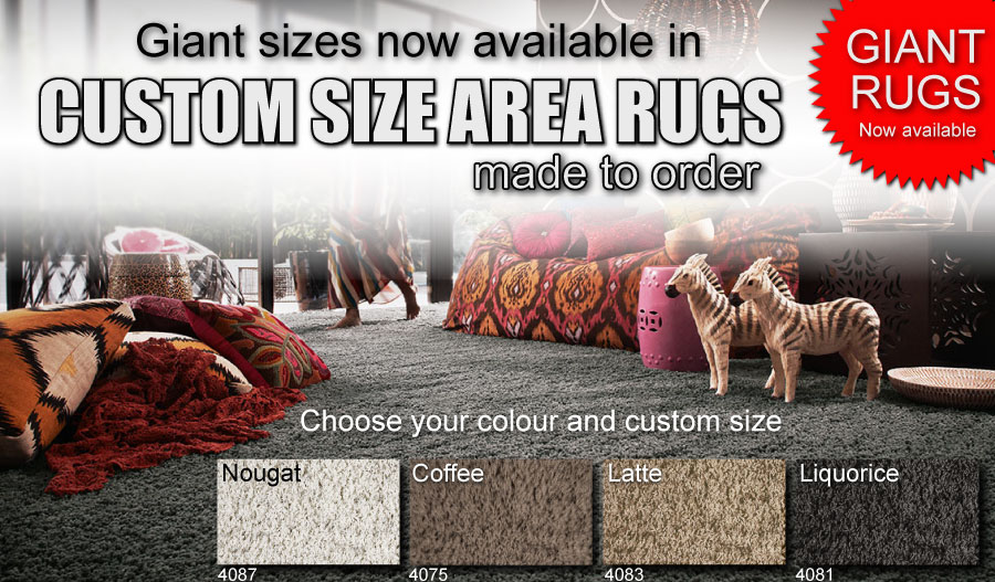 Giant area rugs in custom sizes.