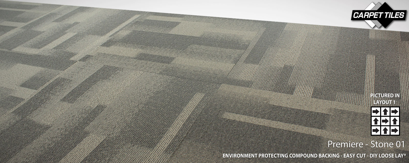 PREMIERE wholesale nylon carpet tile Stone grey 01