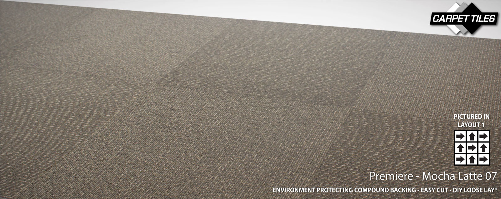 PREMIERE wholesale nylon carpet tile mocha latte 07u