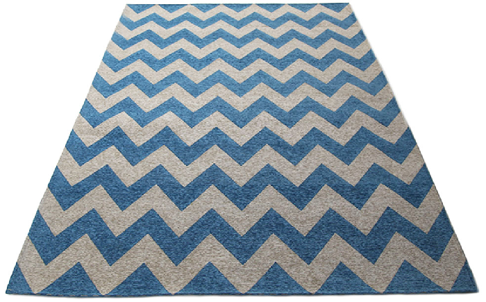 chevron rug blue