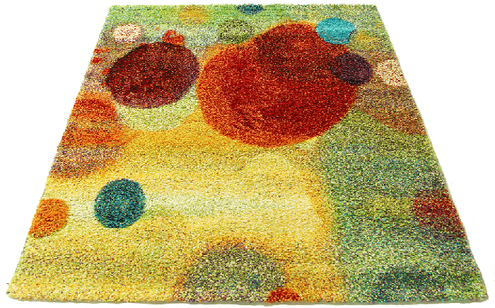 multi coloured rug bubbles circles