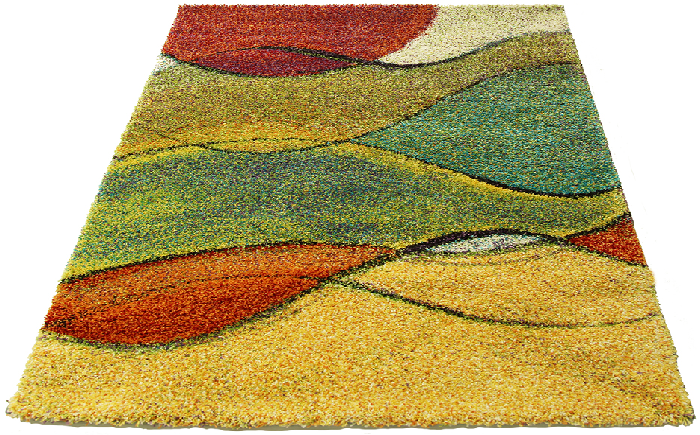 multi coloured rug waves