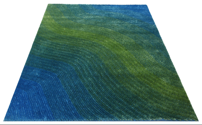 textured blue green rug