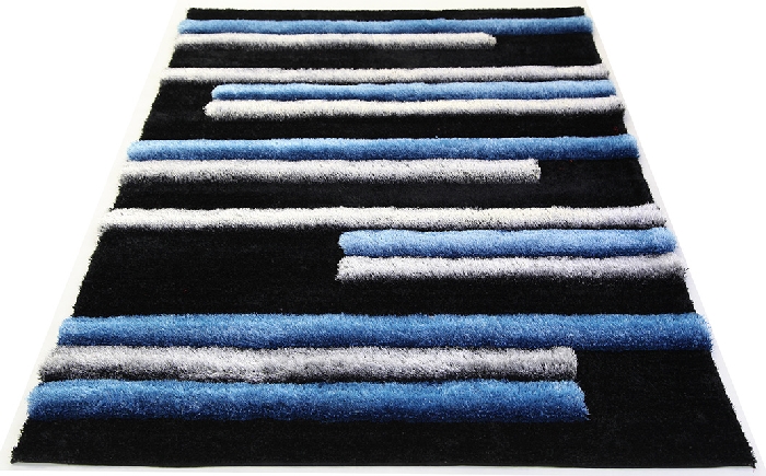 3d grey blue shiny rug