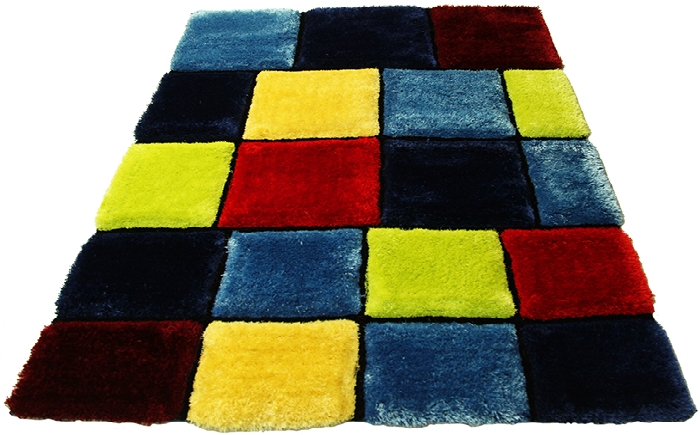 3d red blue green rug