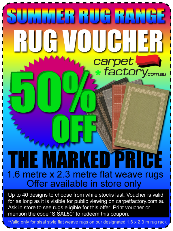 50% off rug voucher