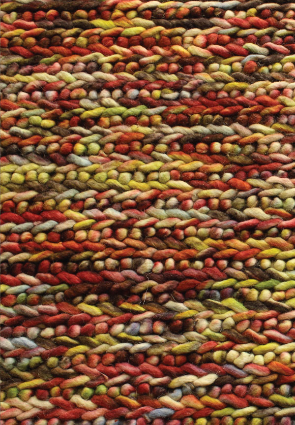 wool hand knotted rainbow multi