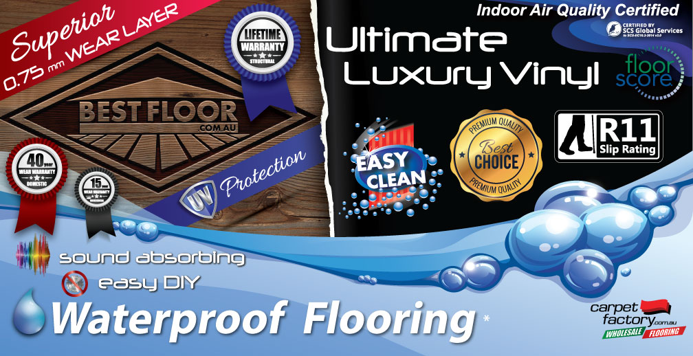 best waterproof flooring timber tile look