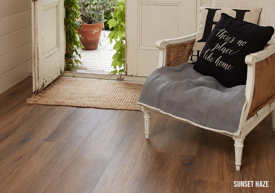 loose lay luxury vinyl sunset haze