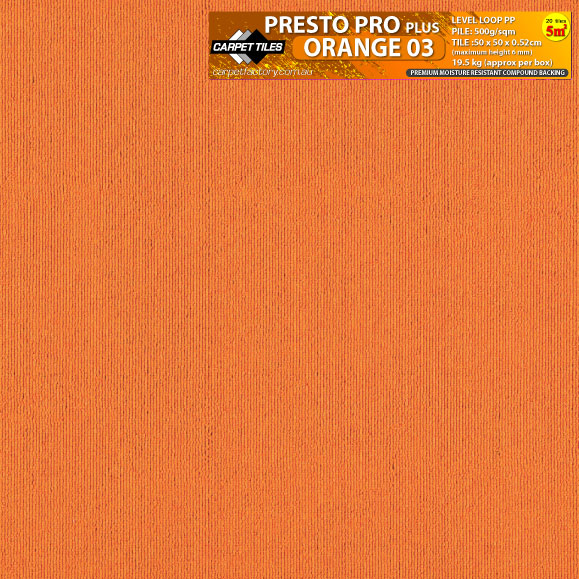 Presto PLUS Orange carpet tile 03