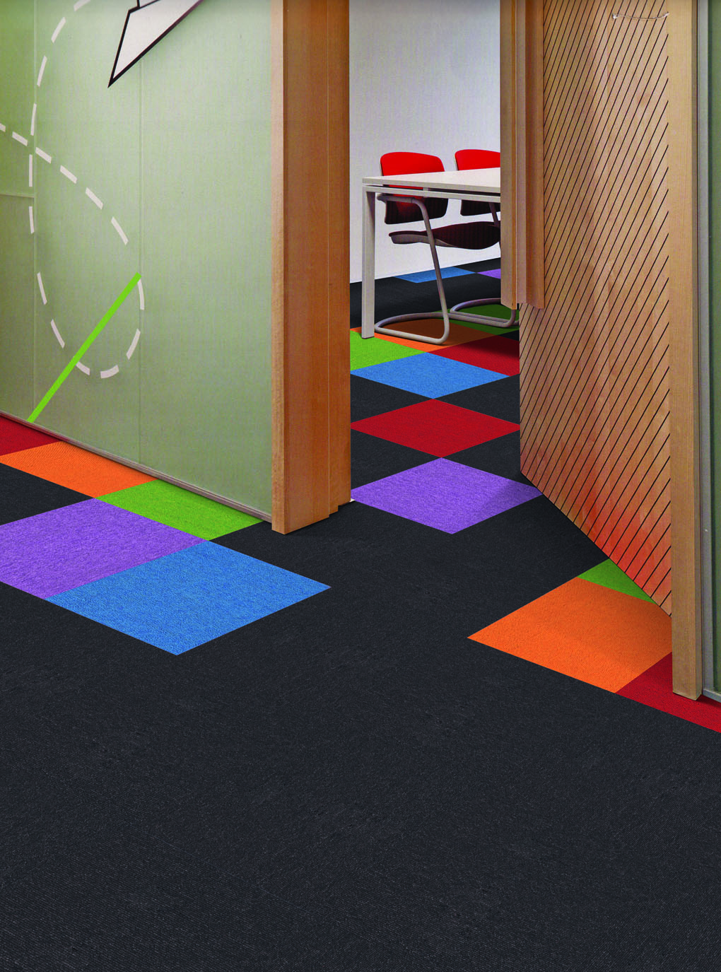 Presto pro plus multi coloured carpet tiles
