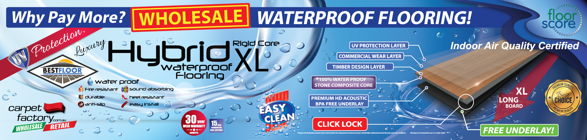 LUXURY HYBRID CLICK LOCK WATERPROOF LONGBOARD FLOORING – WHOLESALE